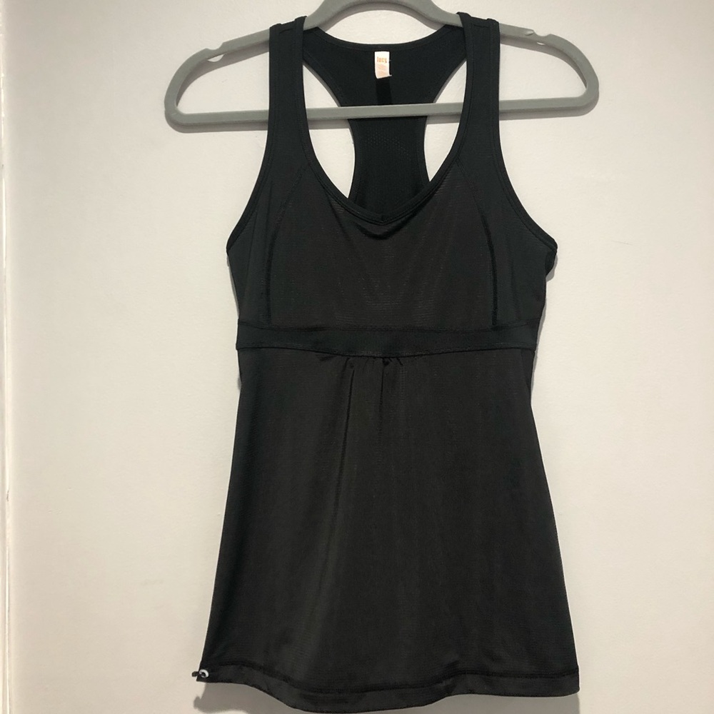 Lucy Long Distance Singlet Tank Drawstring Hem Black Size Small